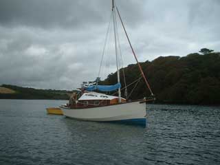 The White Swan at anchor