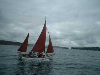 The White Swan under sail
