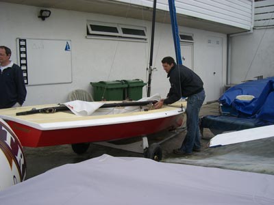 Allan Orton preparing to sail