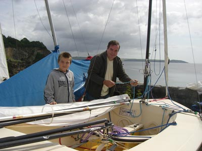 Matthew and Richard rigging for today's race