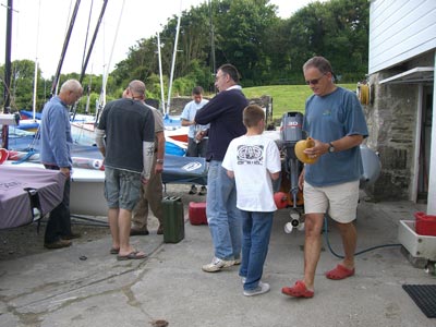 Preparing the safety boat