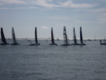 Americas Cup boats about to start