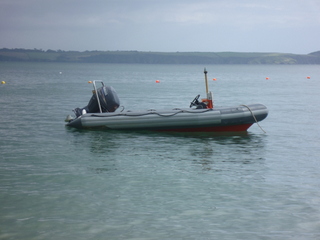 safety boat at anchor