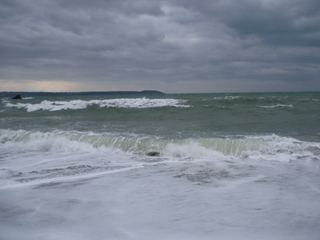 wave swept beach