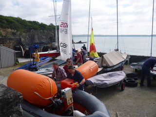 Preparing the Safety Boat