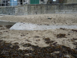 Slipway covered in sand