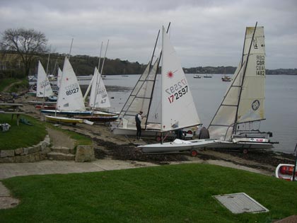Some of the fleet preparing 
for the race
